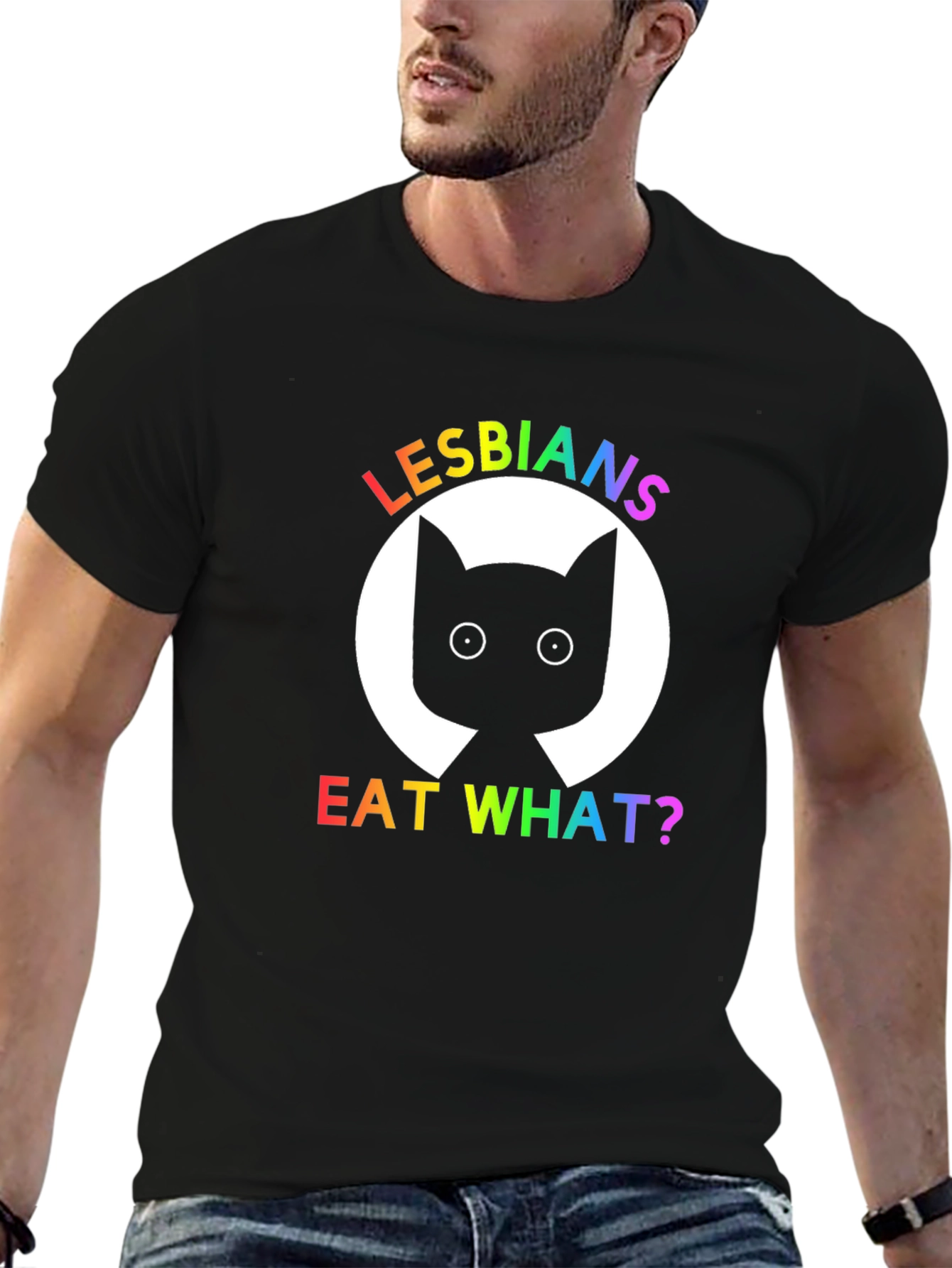 Camiseta Negra Lesbianas Comen Qué?