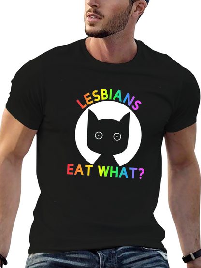 Camiseta Negra Lesbianas Comen Qué?