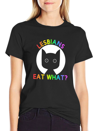 Camiseta Negra Lesbianas Comen Qué?