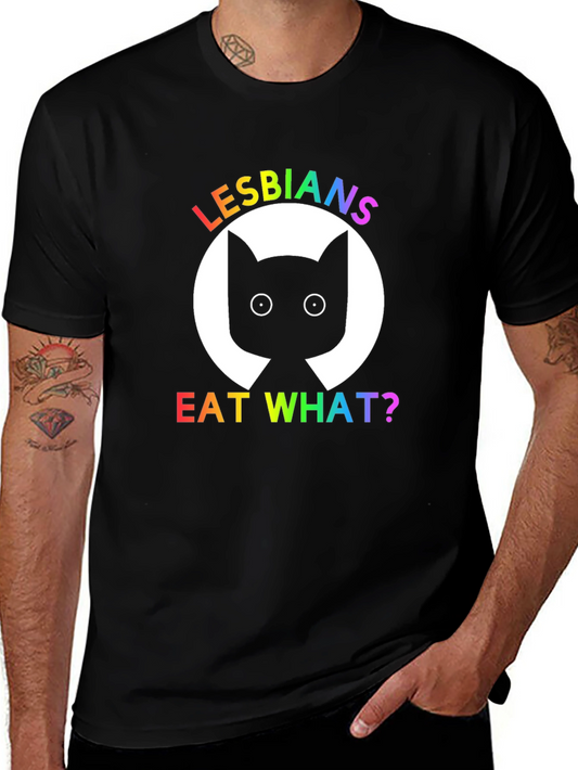 Camiseta Negra Lesbianas Comen Qué?
