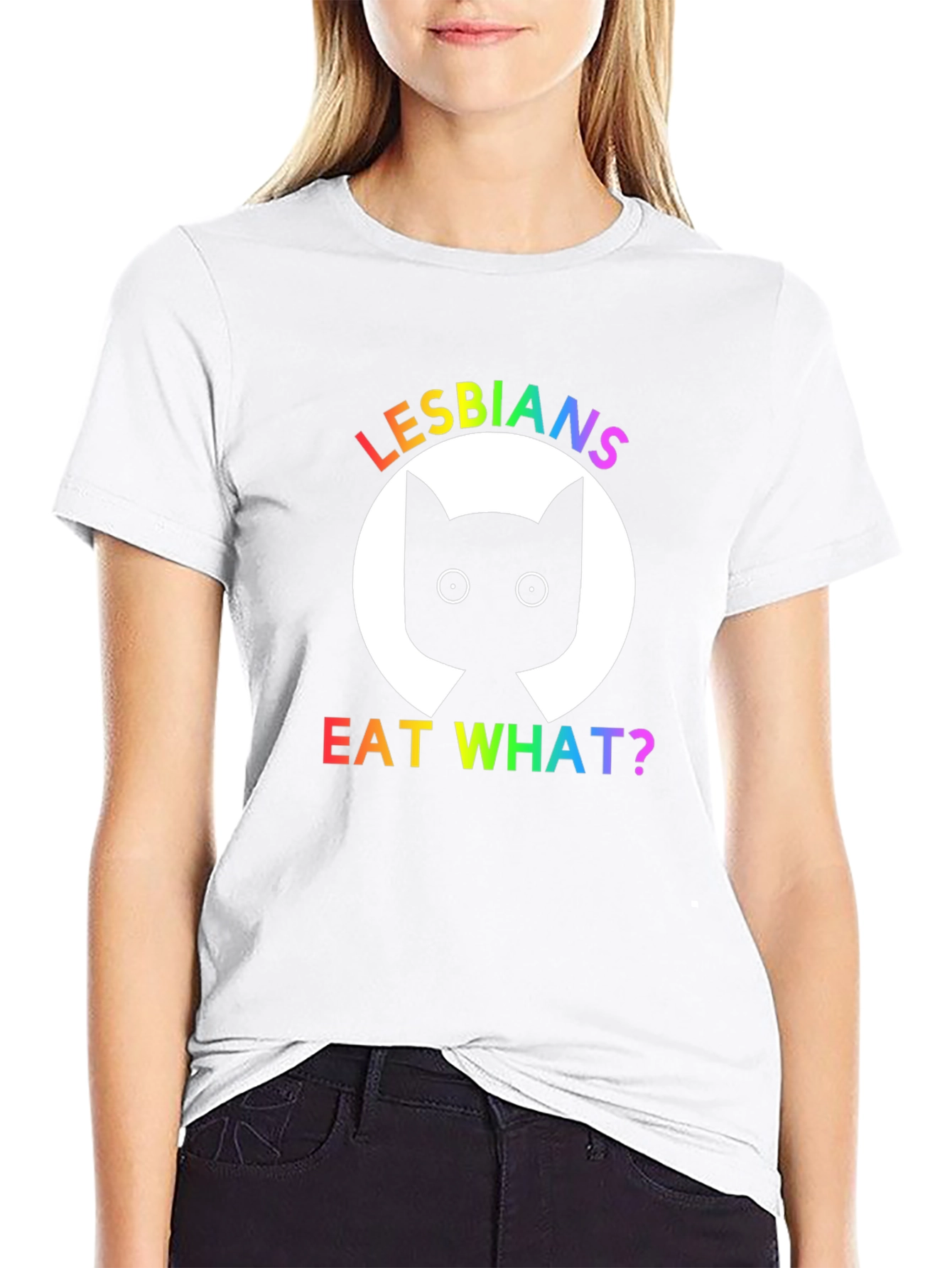 Camiseta Negra Lesbianas Comen Qué?
