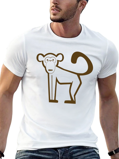 Camiseta Negra con Diseño de Mono Abstracto