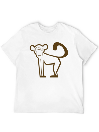 Camiseta Negra con Diseño de Mono Abstracto