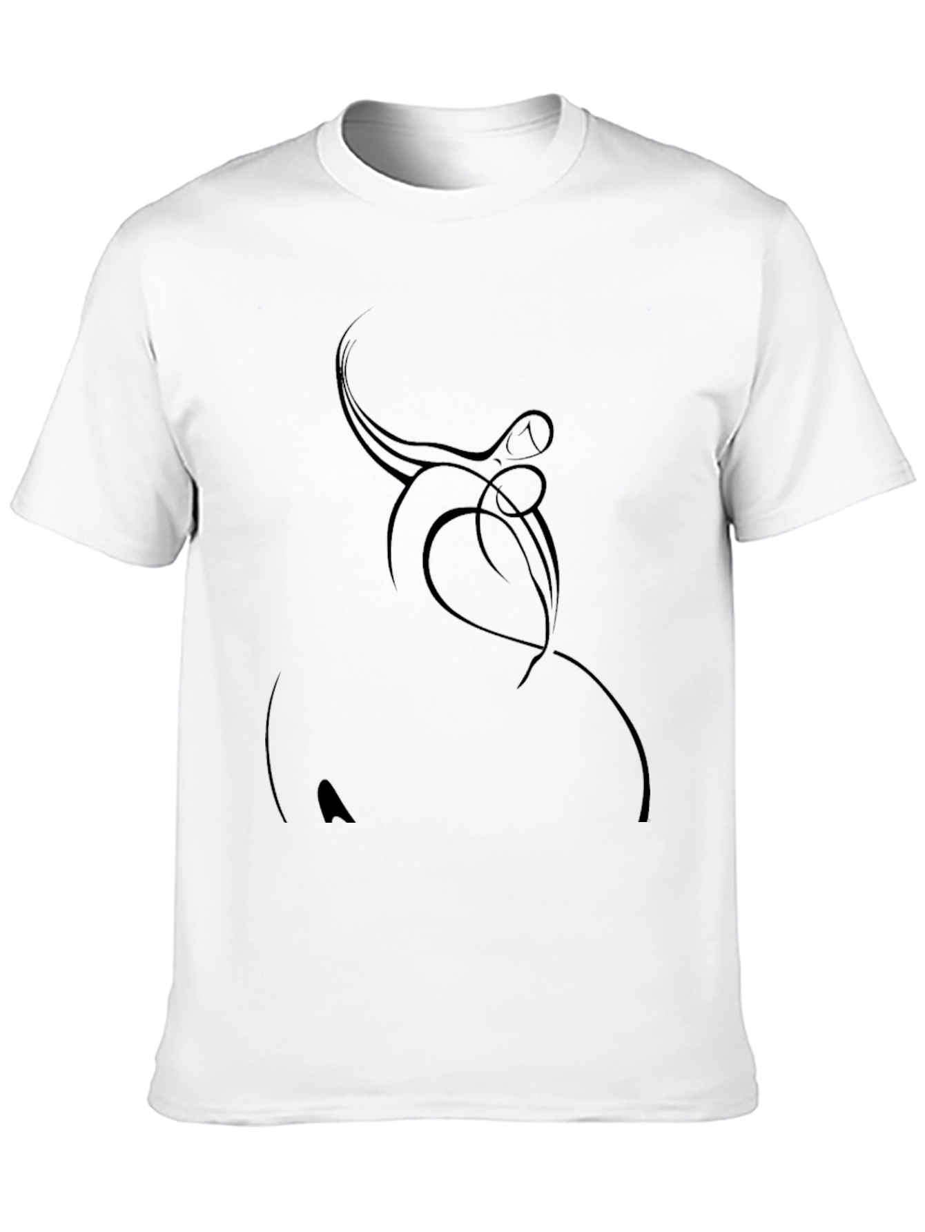 Camiseta Negra con Diseño Abstracto Elegante