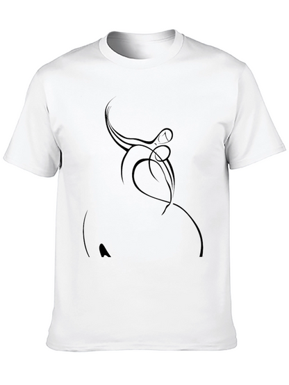 Camiseta Negra con Diseño Abstracto Elegante