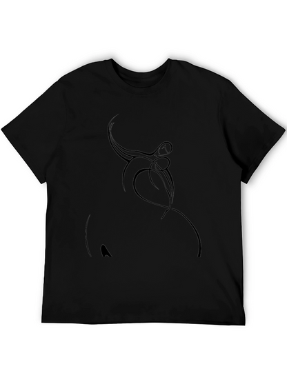 Camiseta Negra con Diseño Abstracto Elegante