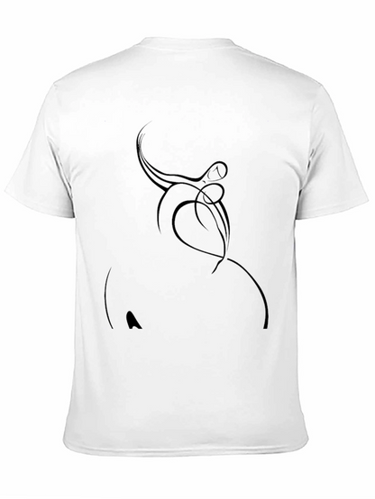 Camiseta Negra con Diseño Abstracto Elegante