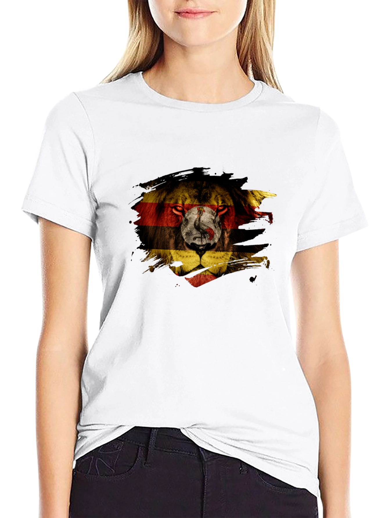 Camiseta Negra León Uganda Diseño Único