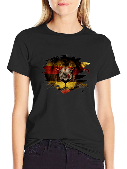 Camiseta Negra León Uganda Diseño Único