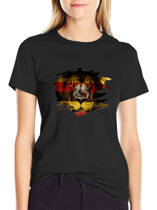Camiseta Negra León Uganda Diseño Único