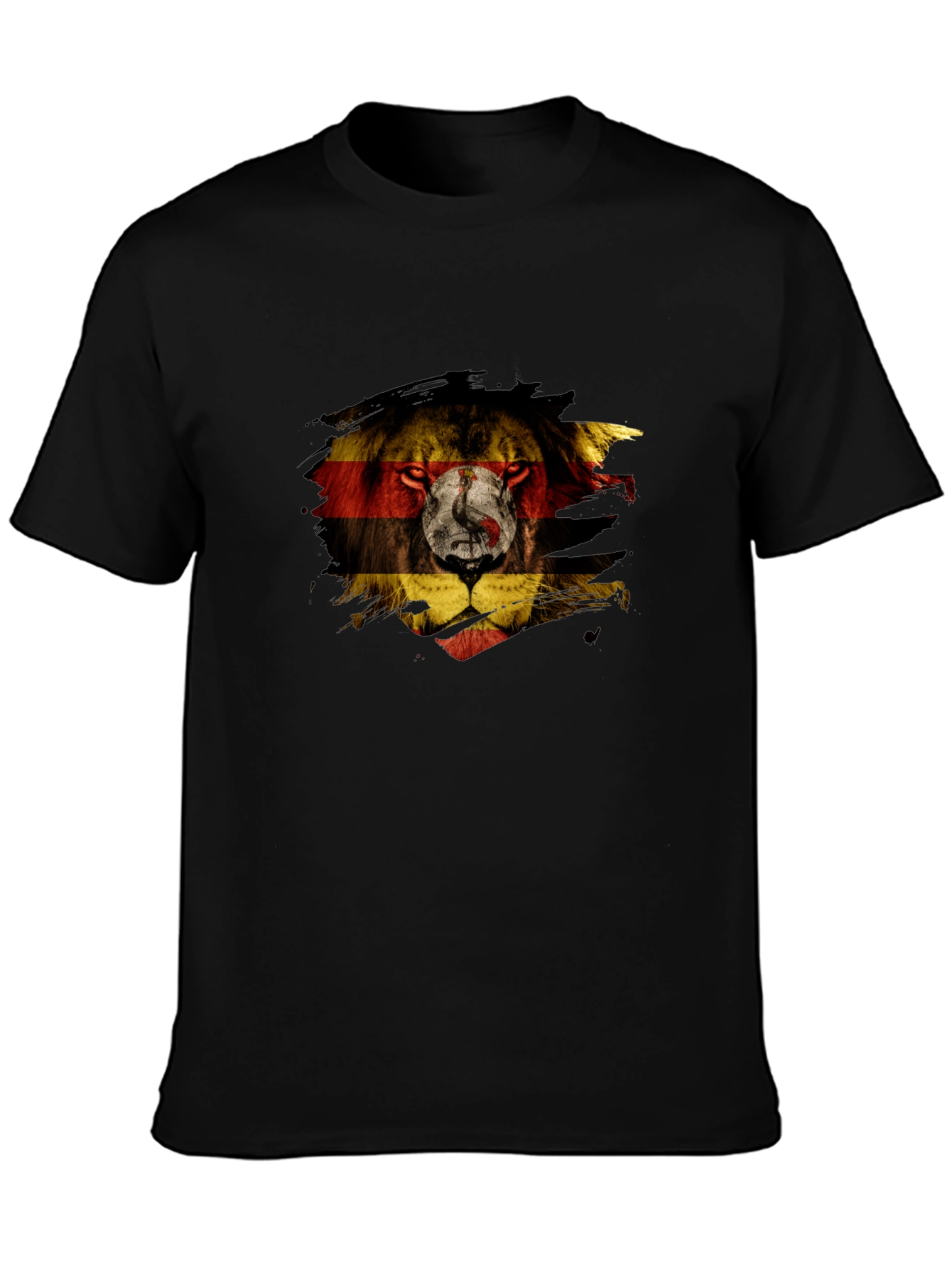 Camiseta Negra León Uganda Diseño Único
