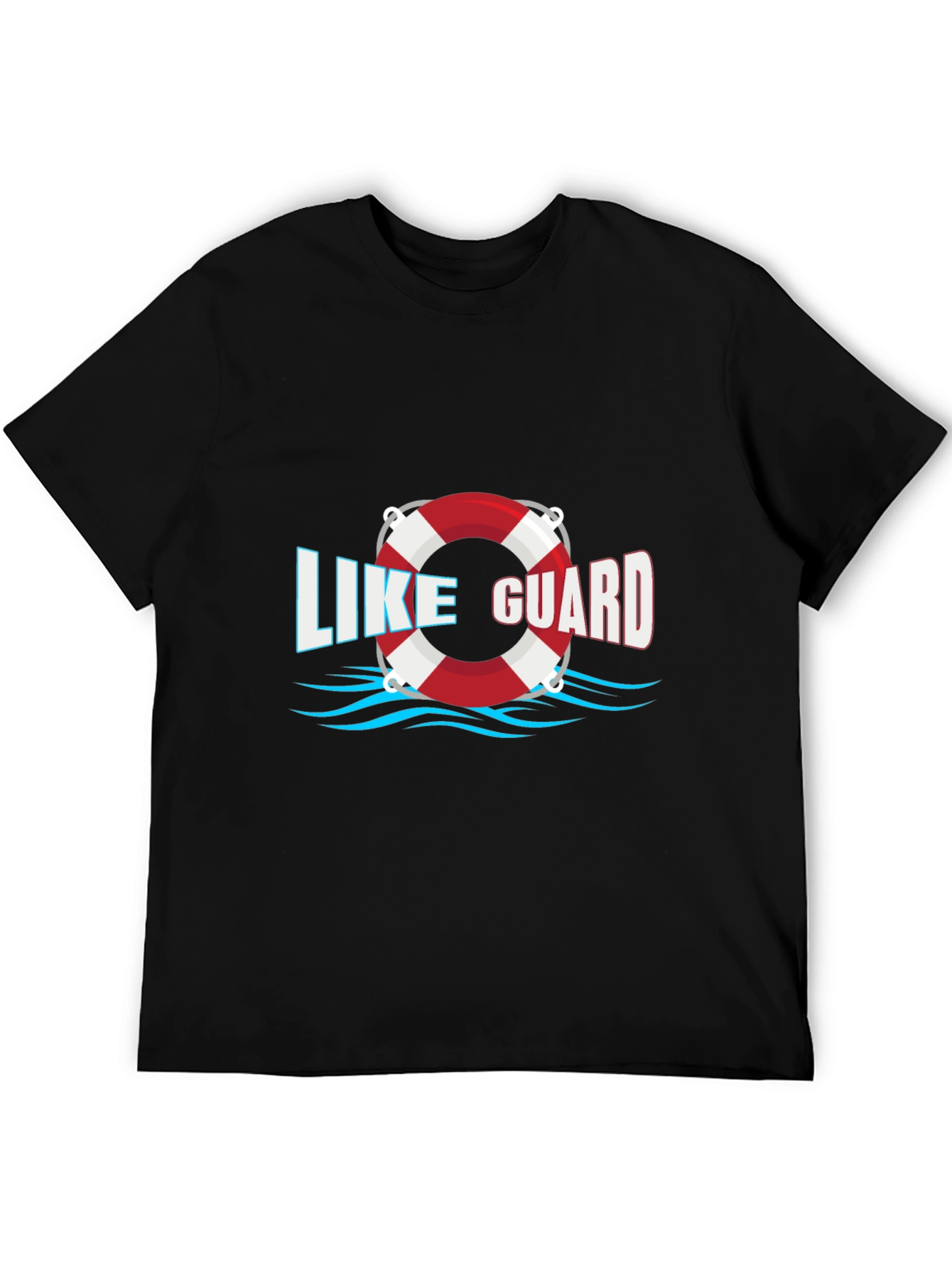 Camiseta Negra Like Guard con Diseño de Salvavidas
