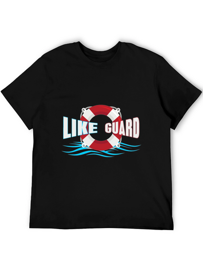 Camiseta Negra Like Guard con Diseño de Salvavidas