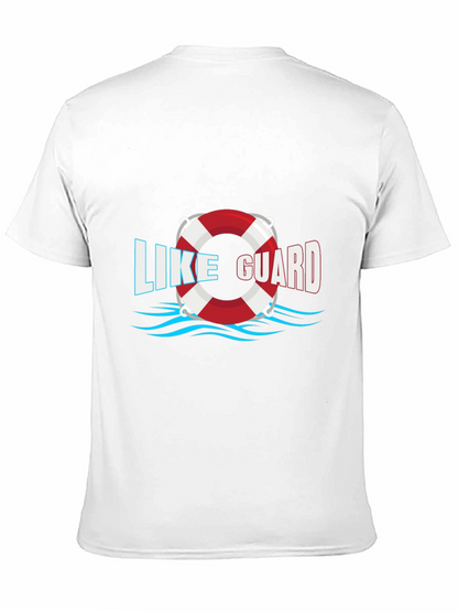 Camiseta Negra Like Guard con Diseño de Salvavidas
