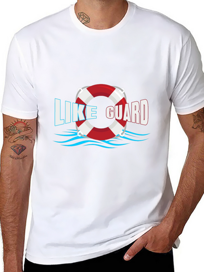 Camiseta Negra Like Guard con Diseño de Salvavidas
