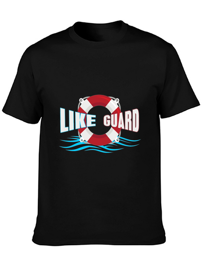 Camiseta Negra Like Guard con Diseño de Salvavidas