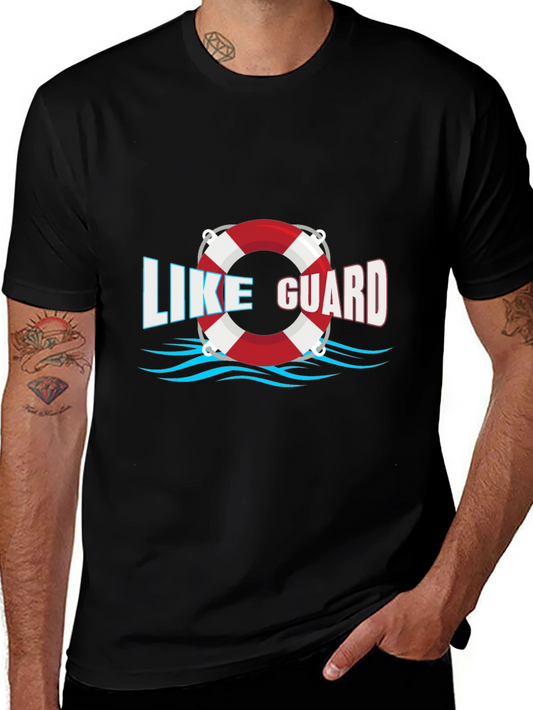 Camiseta Negra Like Guard con Diseño de Salvavidas