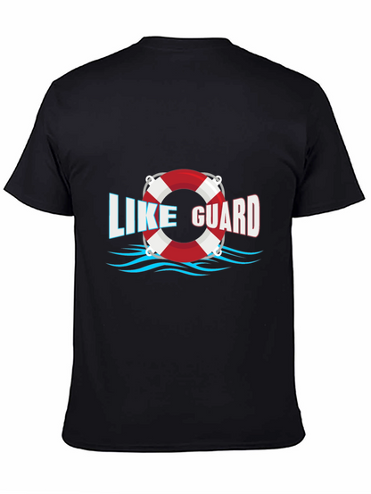 Camiseta Negra Like Guard con Diseño de Salvavidas