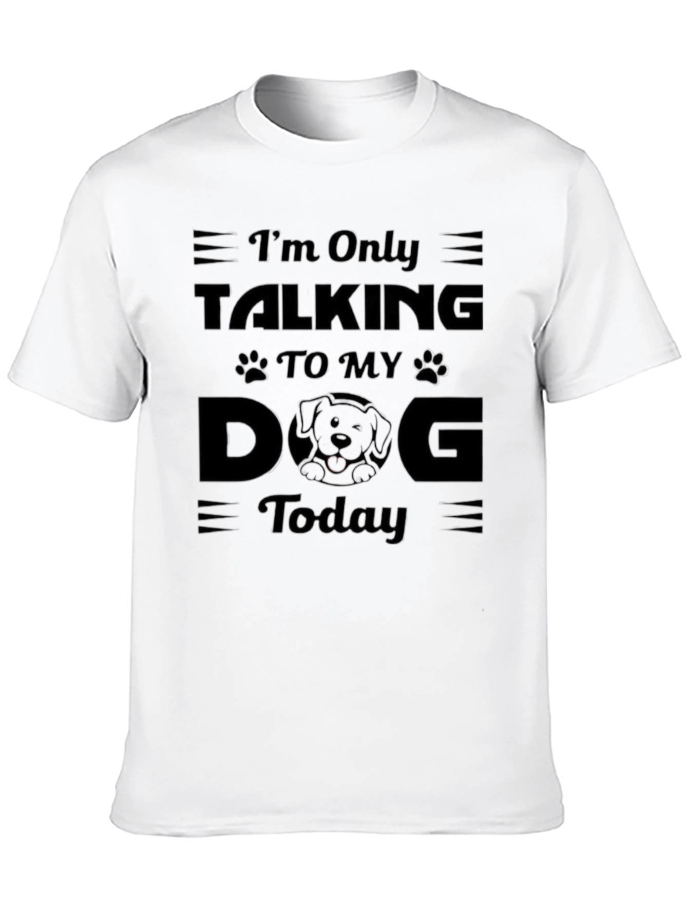 Camiseta Negra Hombre: Solo Hablo con Mi Perro Hoy
