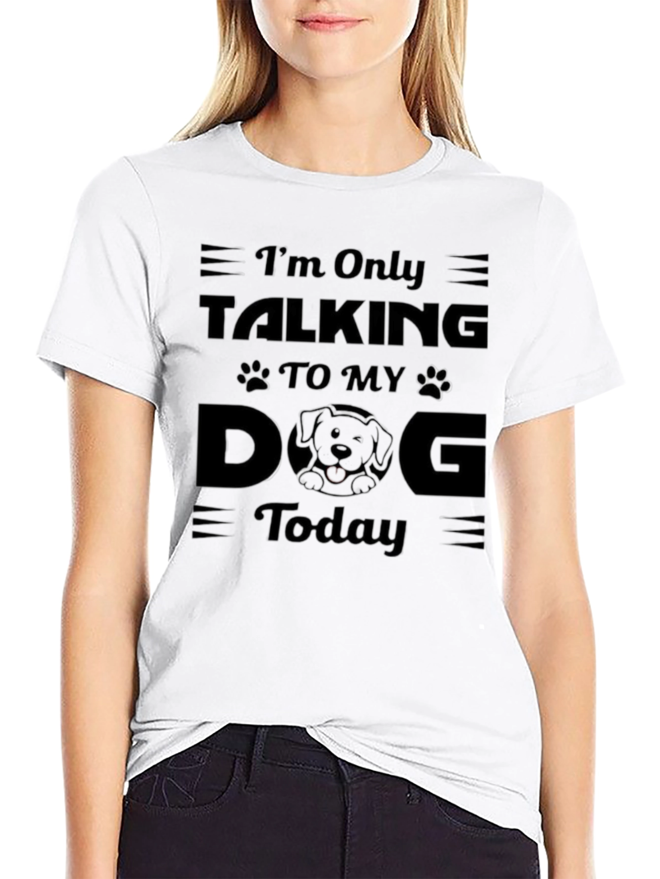 Camiseta Negra Hombre: Solo Hablo con Mi Perro Hoy