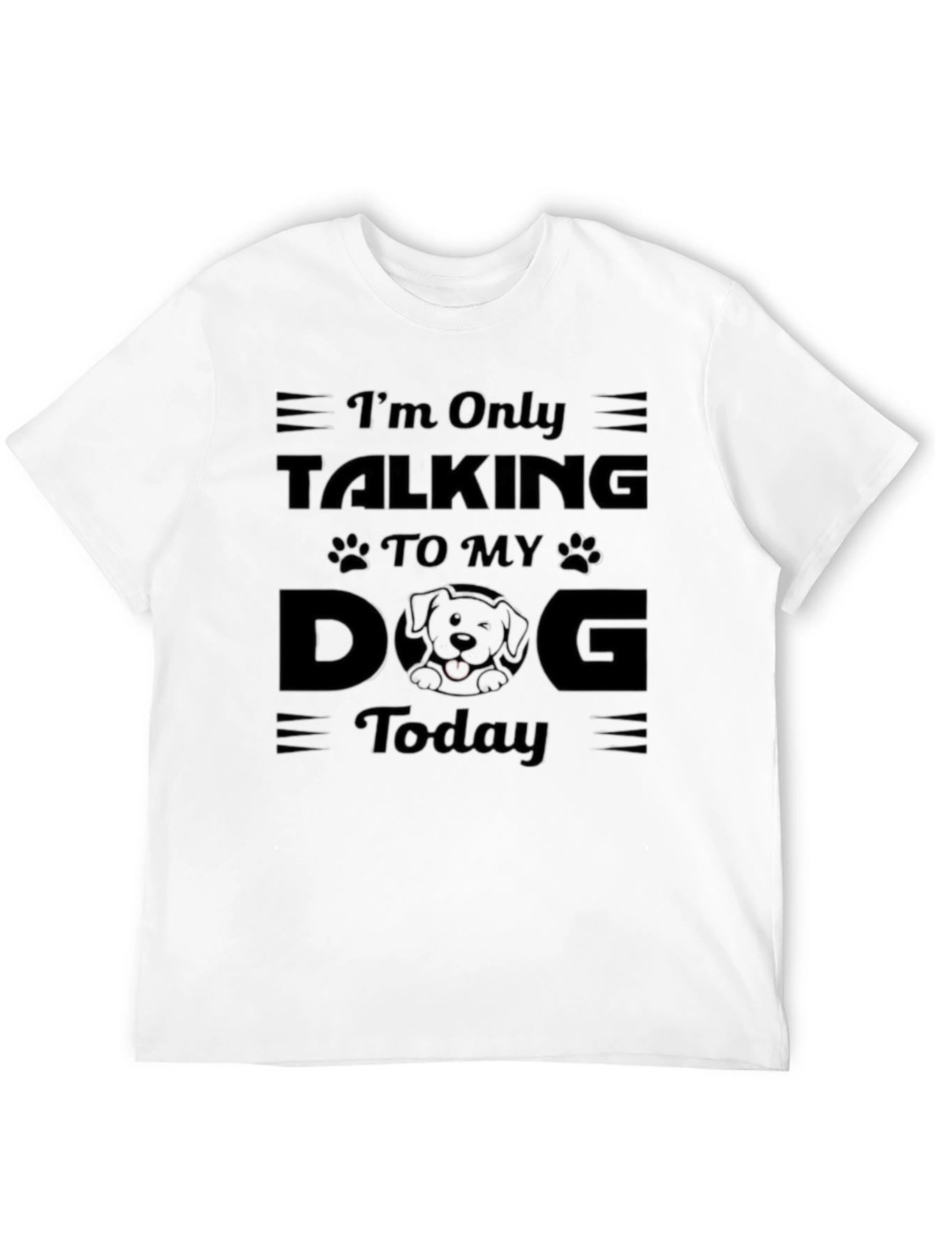 Camiseta Negra Hombre: Solo Hablo con Mi Perro Hoy