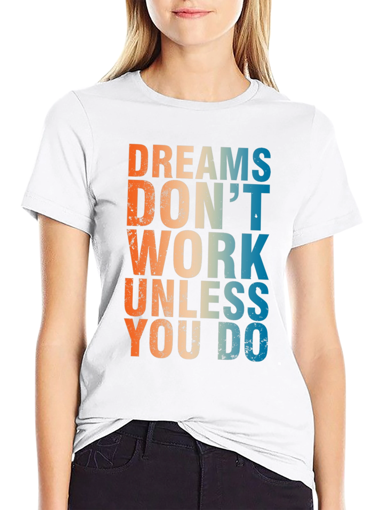 Camiseta Negra Inspiradora: Sueños no funcionan
