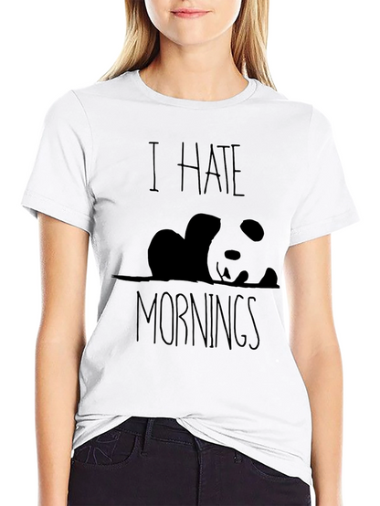 Camiseta Negra Panda: Odio las Mañanas