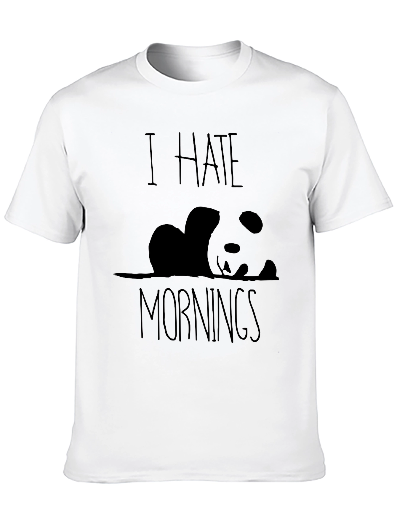 Camiseta Negra Panda: Odio las Mañanas