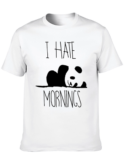 Camiseta Negra Panda: Odio las Mañanas
