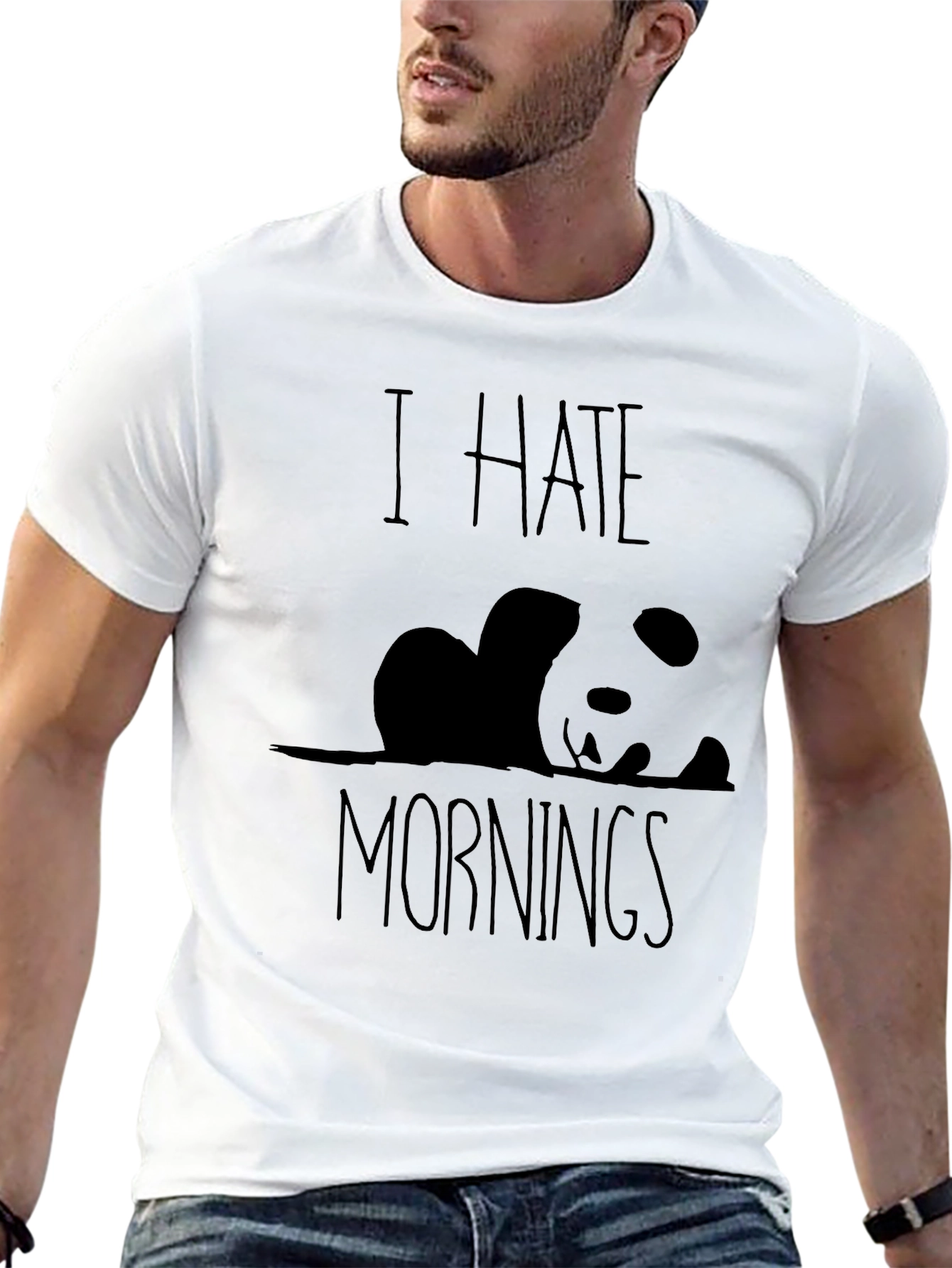 Camiseta Negra Panda: Odio las Mañanas