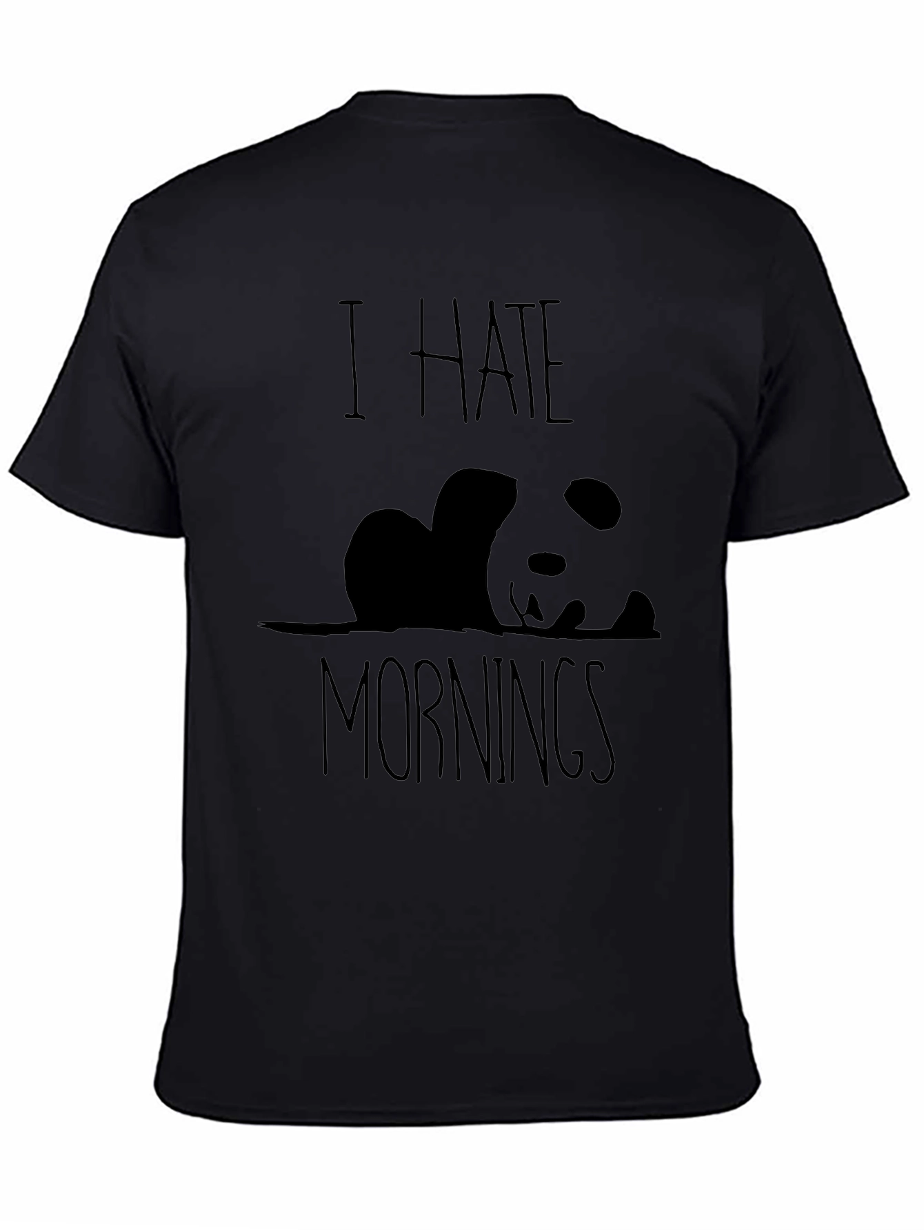 Camiseta Negra Panda: Odio las Mañanas