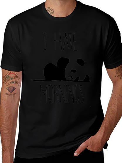 Camiseta Negra Panda: Odio las Mañanas