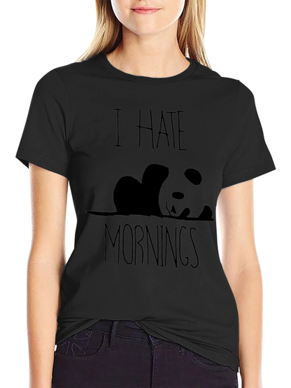 Camiseta Negra Panda: Odio las Mañanas
