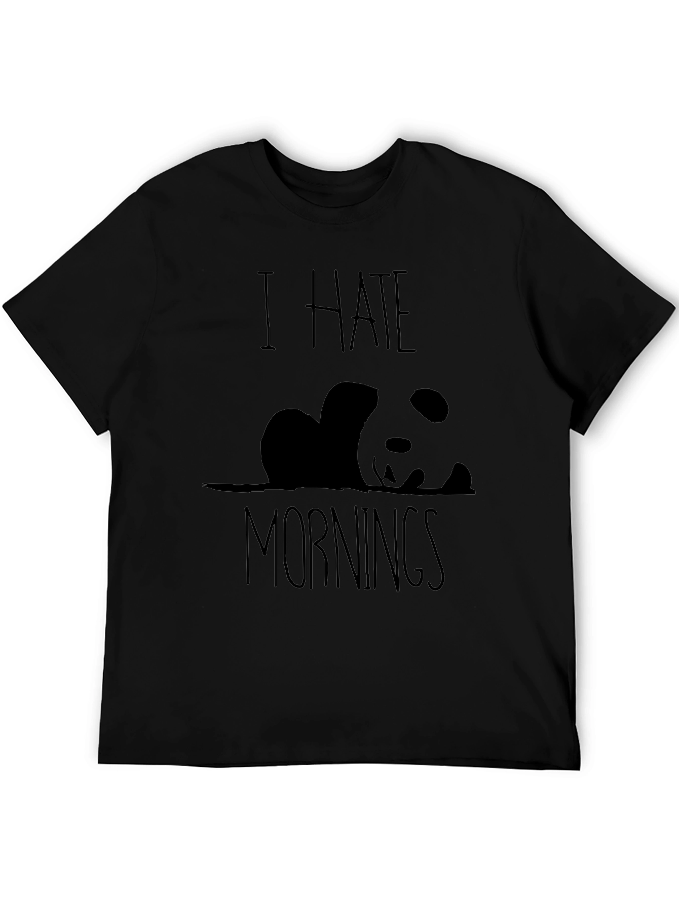 Camiseta Negra Panda: Odio las Mañanas