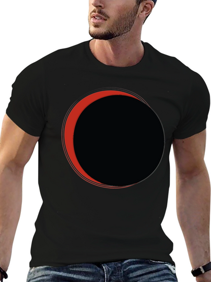 Camiseta Negra Eclipse Circular Rojo