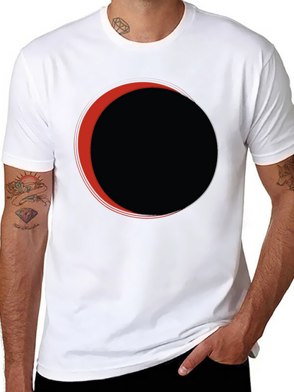 Camiseta Negra Eclipse Circular Rojo