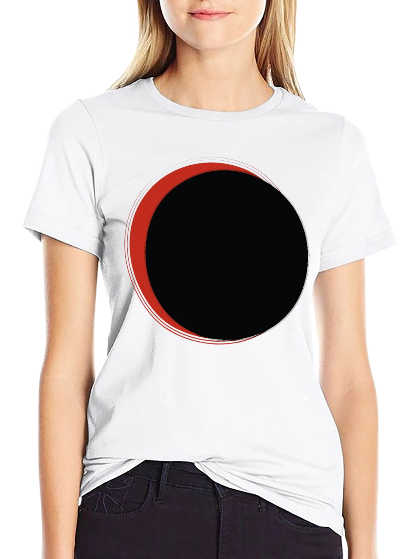 Camiseta Negra Eclipse Circular Rojo