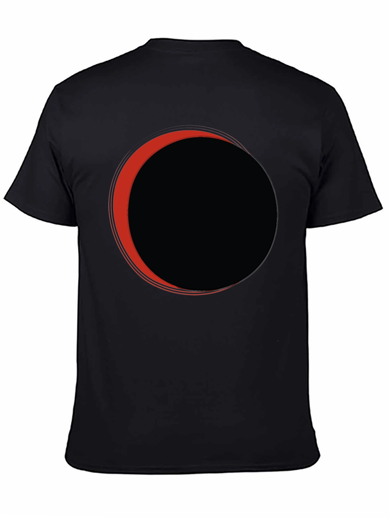 Camiseta Negra Eclipse Circular Rojo