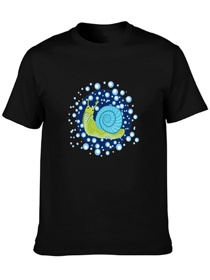 Camiseta Negra con Diseño de Caracol Animado