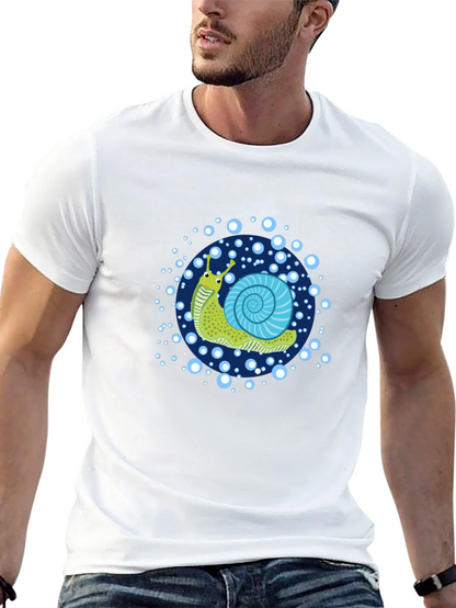 Camiseta Negra con Diseño de Caracol Animado