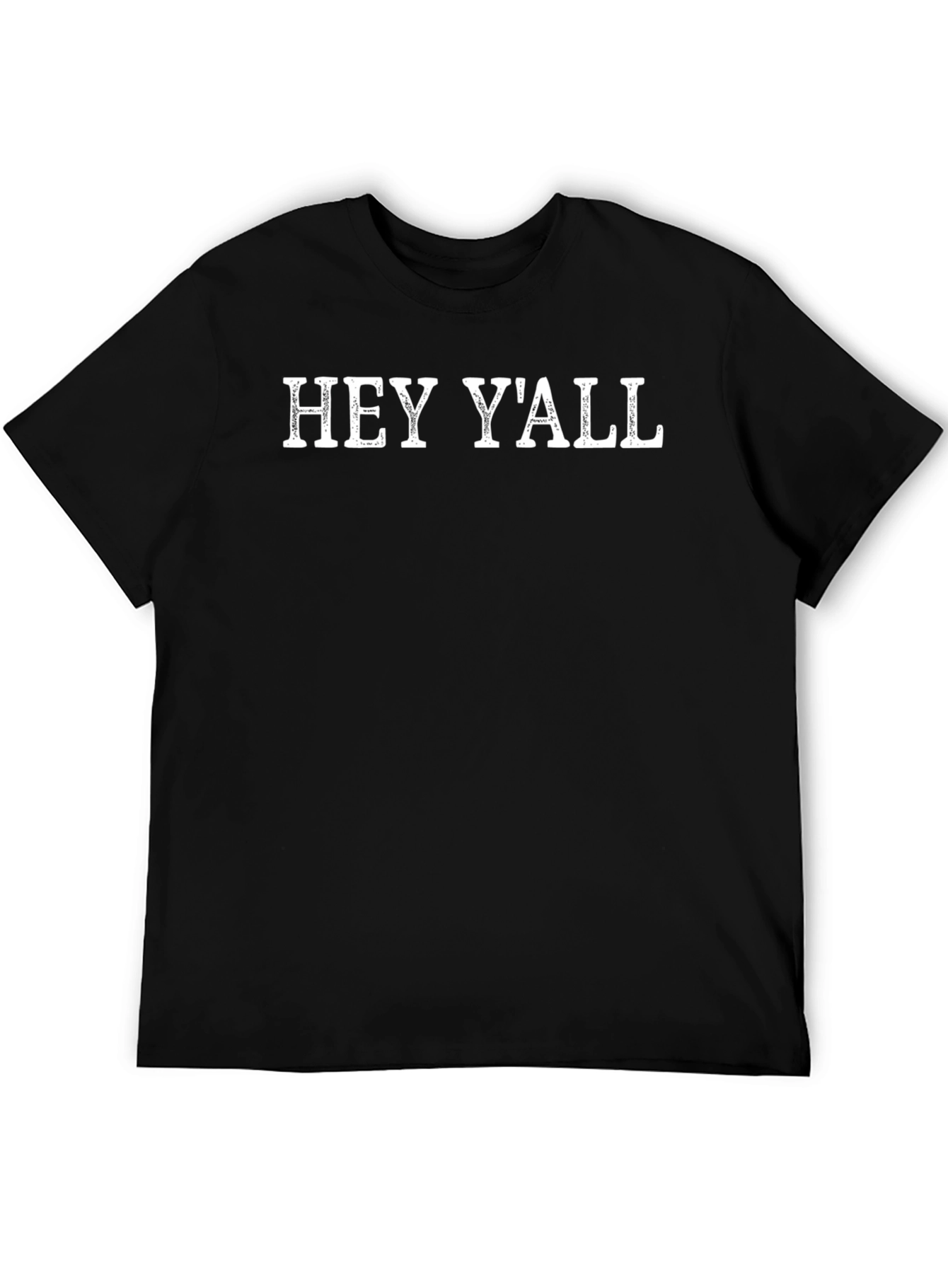 Camiseta Negra Hey Yall Casual y Cómoda
