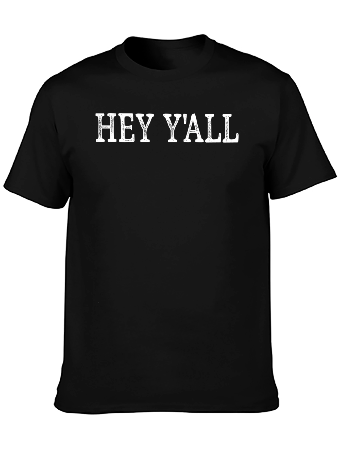 Camiseta Negra Hey Yall Casual y Cómoda