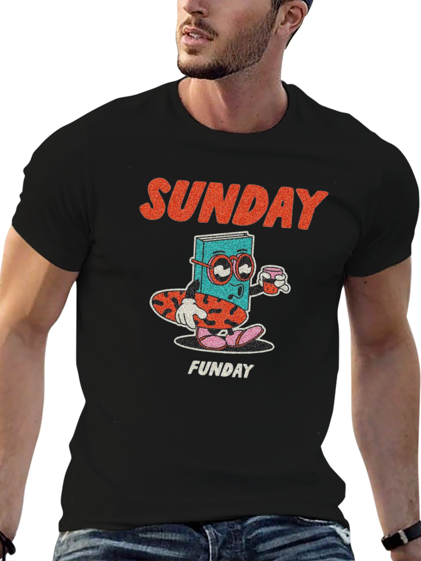 Camiseta Negra Domingo Divertido