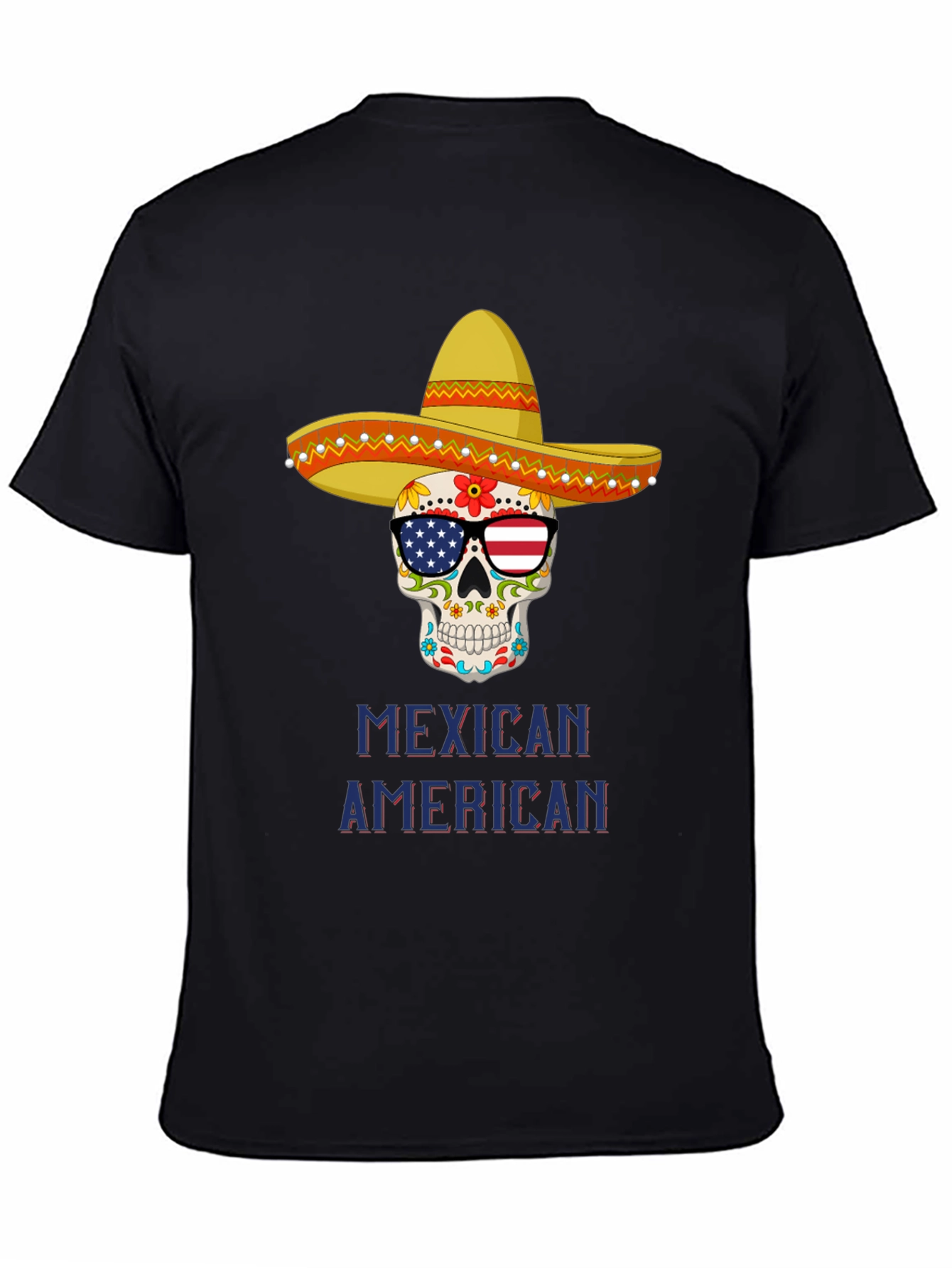Camiseta Calavera Mexicana Americana