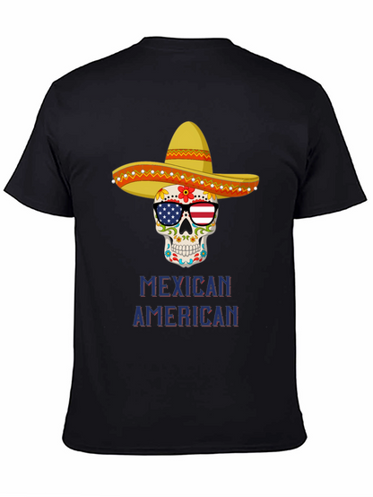 Camiseta Calavera Mexicana Americana