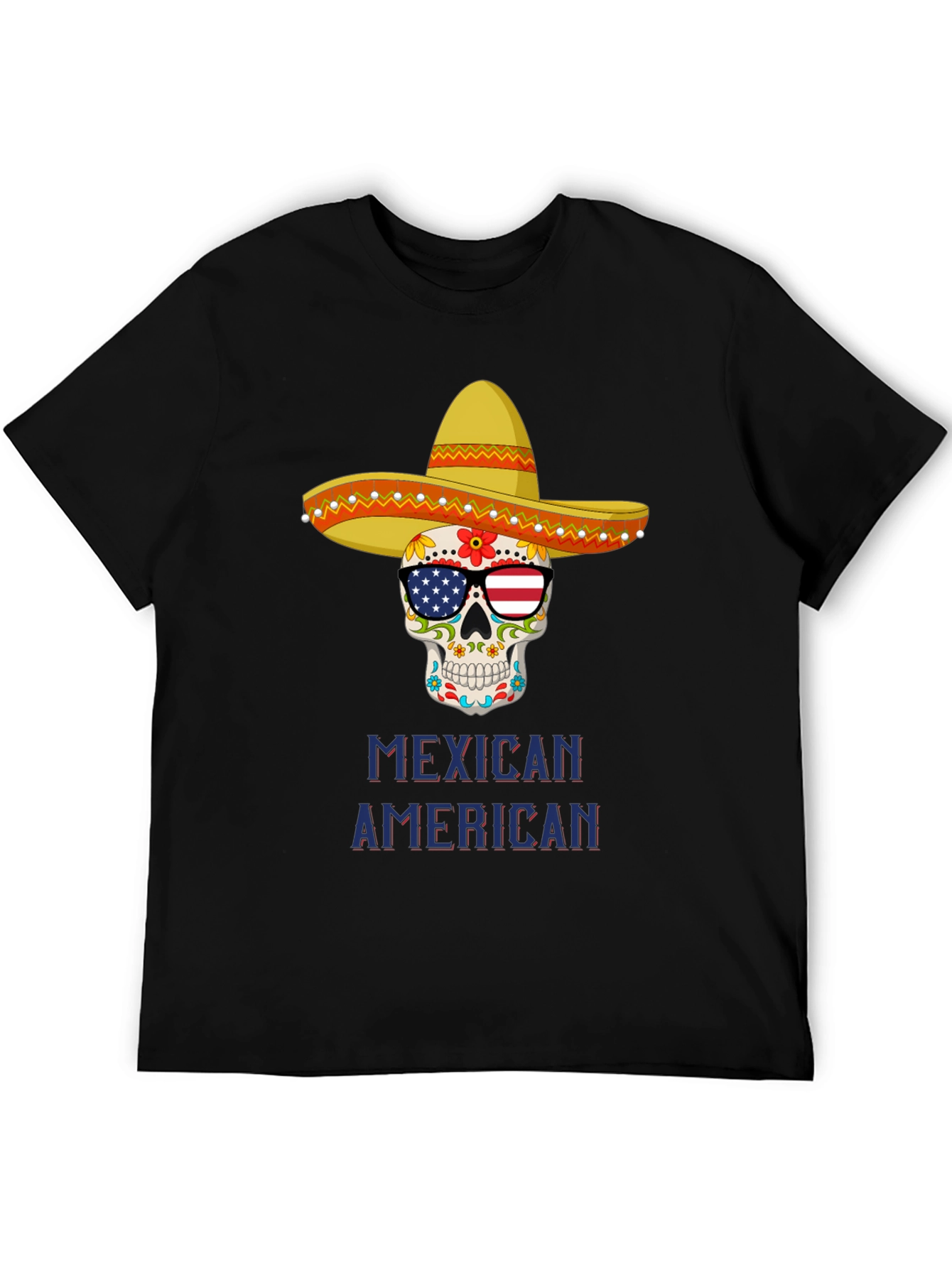 Camiseta Calavera Mexicana Americana
