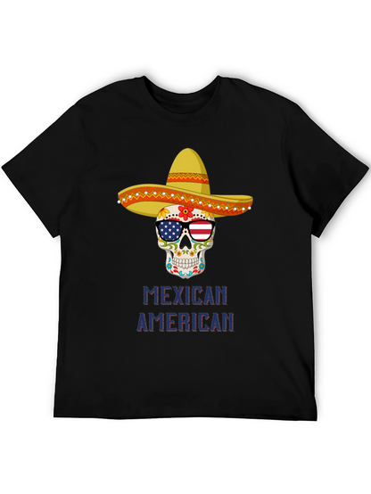 Camiseta Calavera Mexicana Americana