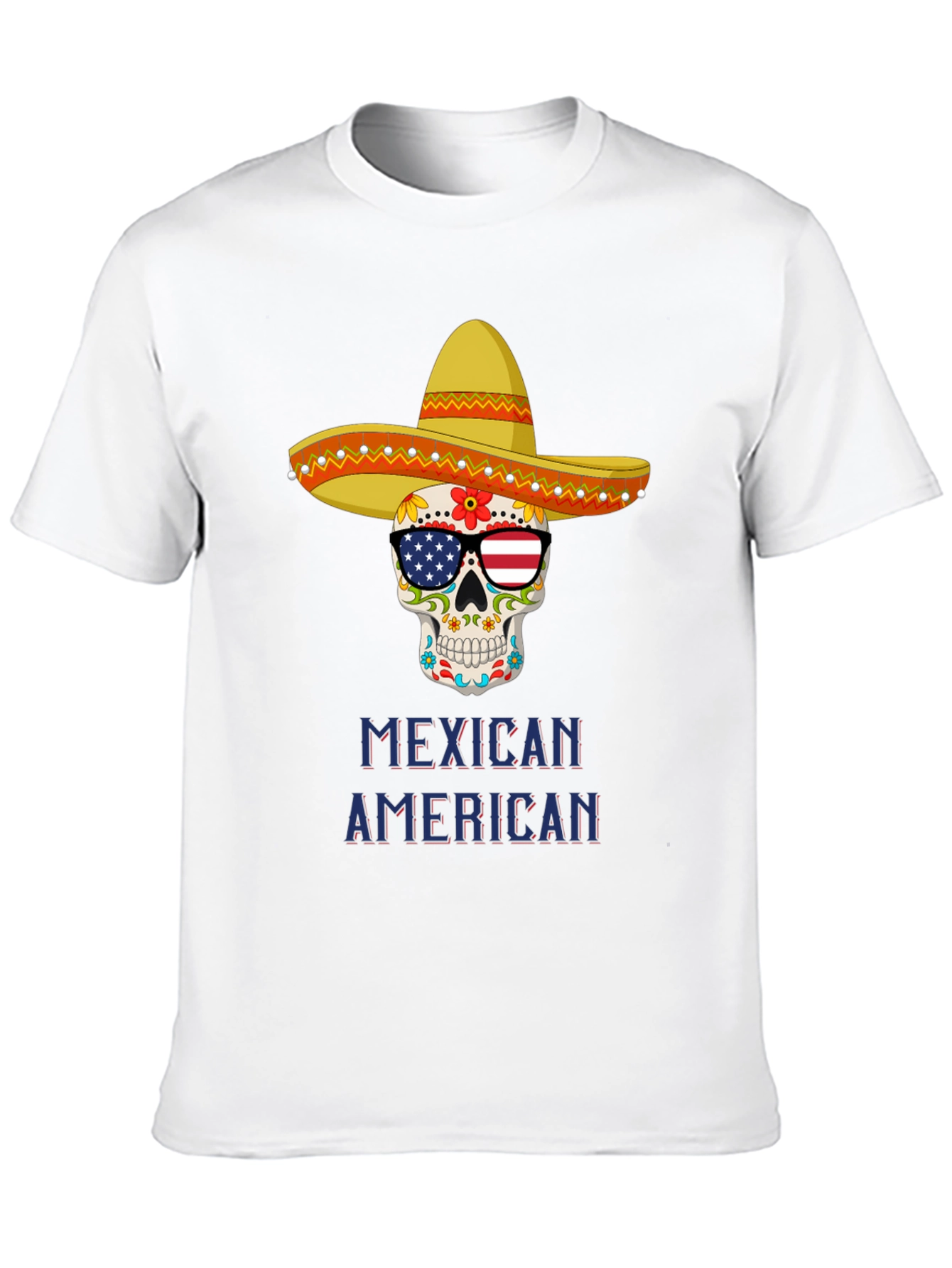 Camiseta Calavera Mexicana Americana