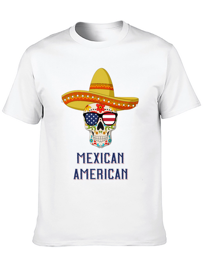 Camiseta Calavera Mexicana Americana