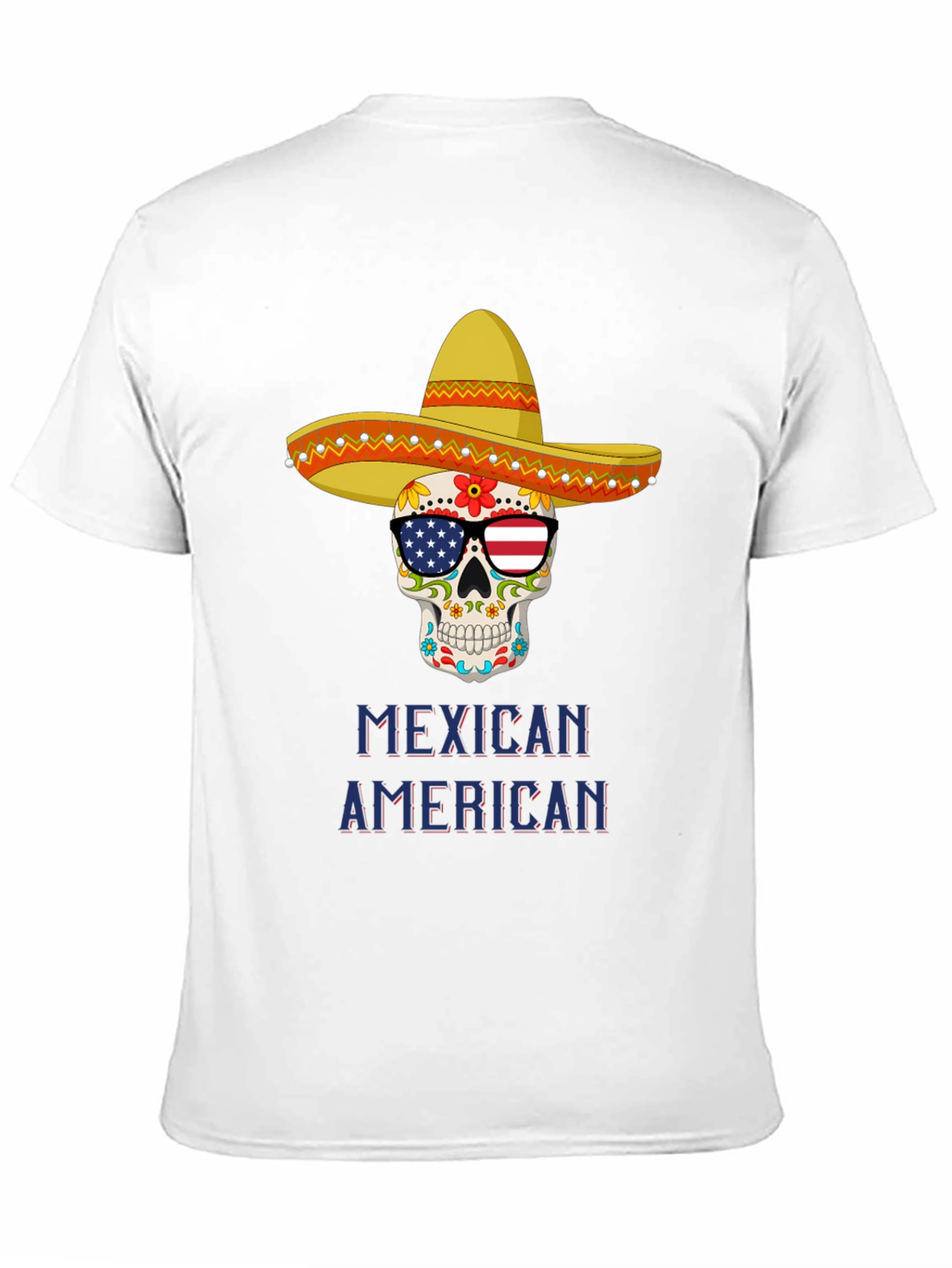 Camiseta Calavera Mexicana Americana